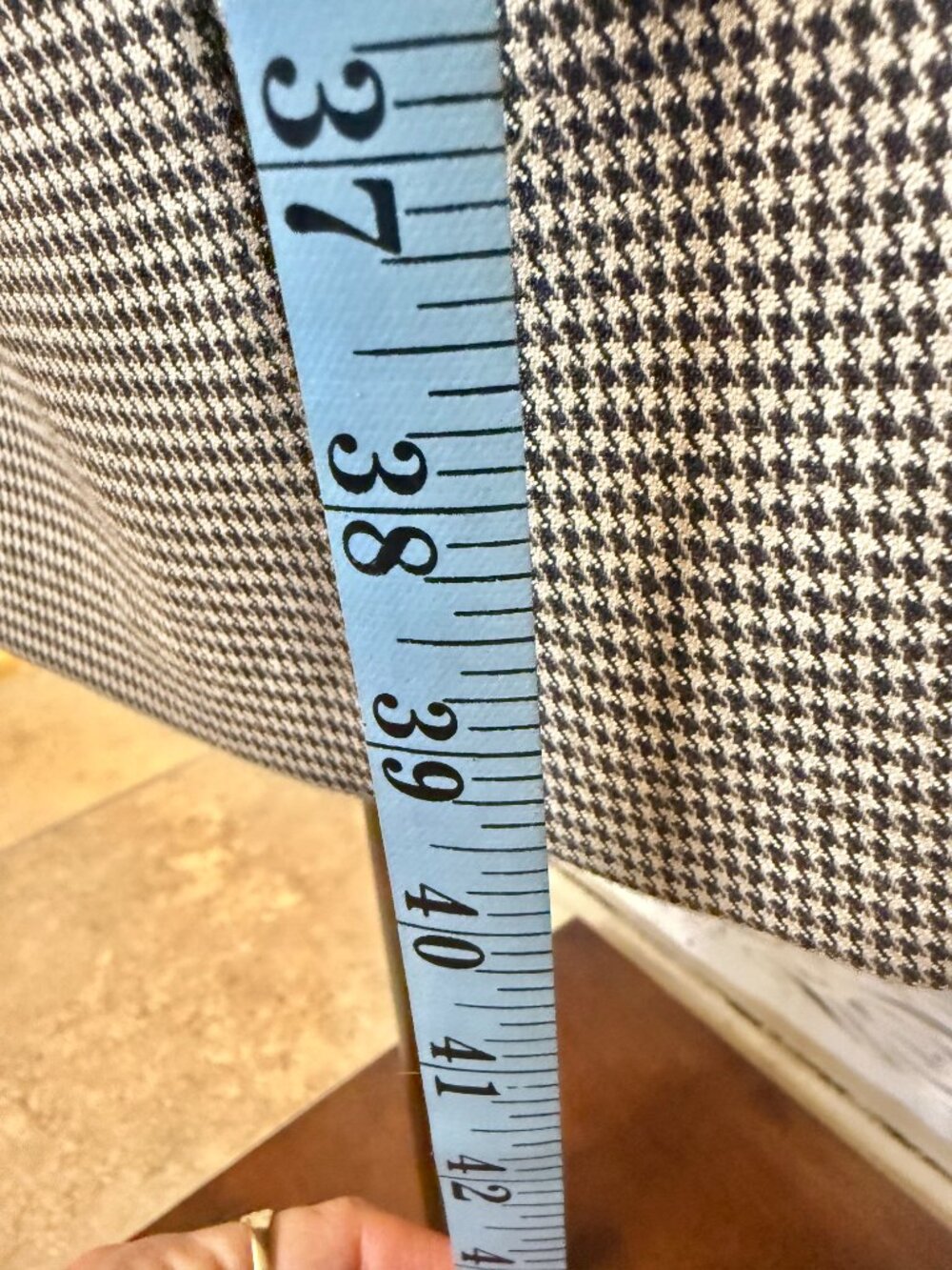 Stop Staring Tan & Brown Houndstooth Midi Pinup Wiggle Retro Dress w/ Peplum XS - Picture 7 of 12